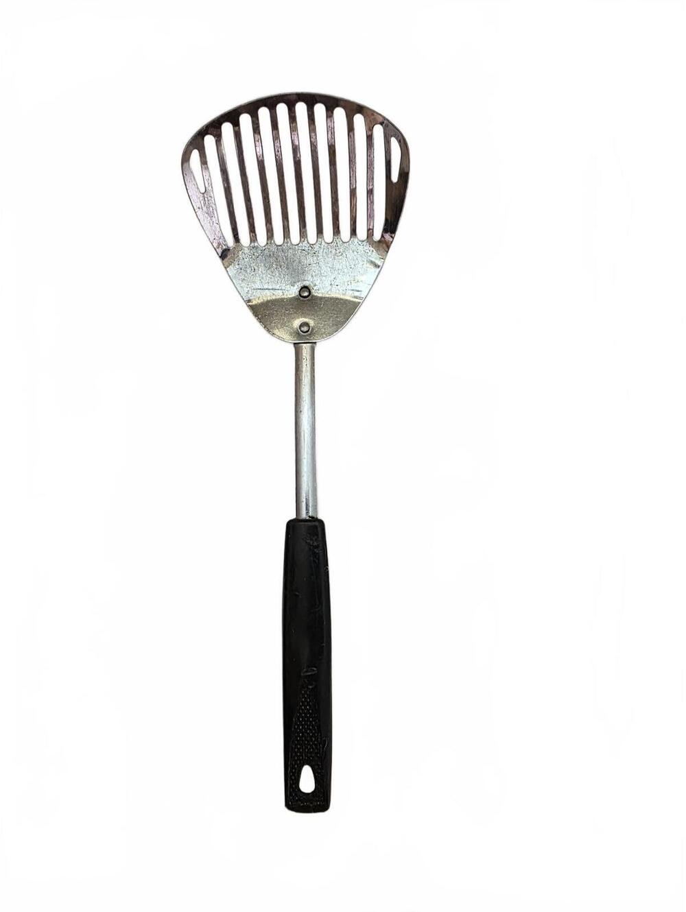 Vintage Ekco Kitchamajig Slotted Kitchen Spatula Tool Stainless Steel Black